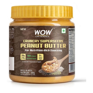 WOW Life Science Crunchy Super Seeds Peanut Butter - 500g