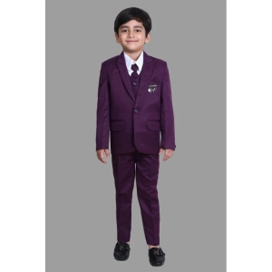 DKGF Fashion - Purple Polyester Boys 3 Piece Suit ( Pack of 1 ) - None