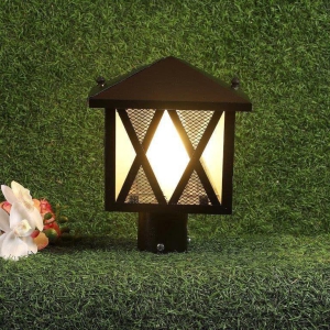 ELIANTE Black Iron Base Frost Glass Shade Gate Light - 2019-Mini-Gl - Without Bulb