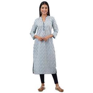 JAIPURETHNICWEAVES Women's Cotton Cambric Lehriya Print Straight Kurta (Blue)