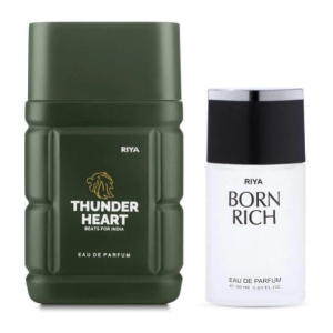 Riya Thunder Heart & Born rich Eau De Parfum (EDP) For Men 140 ( Pack of 2 )