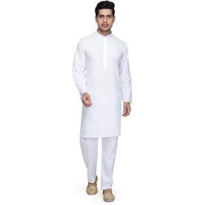 Ukal Indian Cotton White Kurta Pajama Set for Men's and Boy's