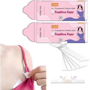 36 Strips Double Sided Body Tape for Fashion, Tape for Clothes, Fabric Tape for Women Clothing and Body, All Day Strength Tape Adhesive, Invisible and Clear Tape for Sensitive Skins