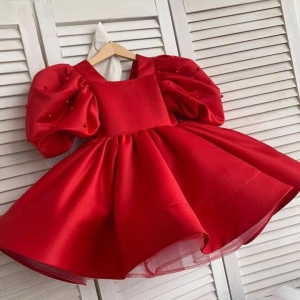 Cutedoll Baby Kids Frock & Dresses (Red,Silk,1 To 6 Year)-5-6 Year