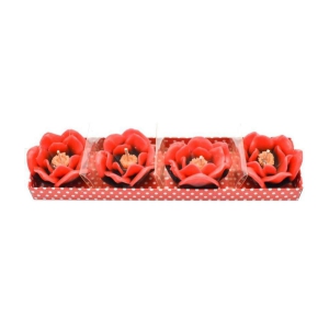 Kookee - Red Rose Ball Candle 10 cm ( Pack of 1 )