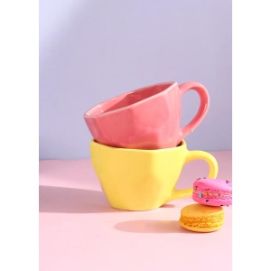 Salmon Pink & Sunny Yellow Mugs