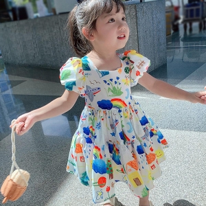 BabyGirl's Cotton Designer Pencil Drowing Frocks & Dresses for Kids.-6 to 12 Month