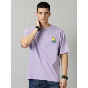 AKTIF Cotton Blend Regular Fit Printed Half Sleeves Mens T-Shirt - Lavender ( Pack of 1 ) - None