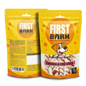 First Bark Yummylicious Jerky Dog Treats, Chicken & Cod Stick,70 g (Pack of 2) with Free Jerhigh Stick Made with Real Chicken Meat 40g Sold by DogsNCats