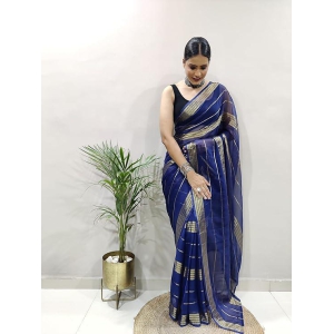 Navy blue Saree with blouse