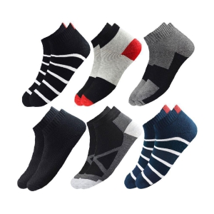 hicode - Cotton Blend Mens Colorblock Multicolor Ankle Length Socks ( Pack of 6 ) - Multicolor