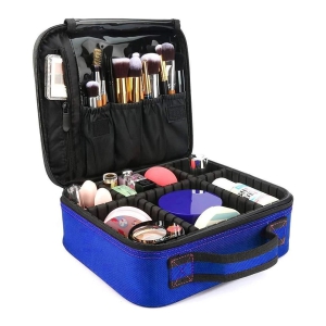 House Of Quirk Blue Makeup Cosmetic Storage Case(25x22x9cm)