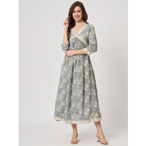 AMIRAS INDIAN ETHNICWEAR - Grey Straight Viscose Womens Stitched Ethnic Gown ( Pack of 1 ) - None