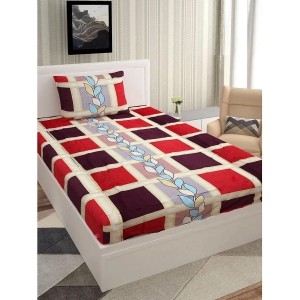 URBAN MAGIC - Red Microfiber Single Bedsheet with 1 Pillow Cover - Red