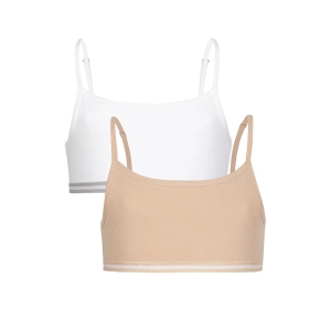 Girls Beginners Bra White & Nude color combo pack of 2-13-14 Years
