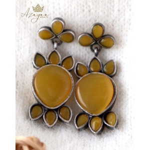 Azayaa World Yellow Lotus Earrings