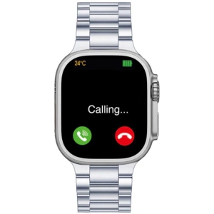 VEhop Ultra Watch with BT Calling, HD Display Silver Smart Watch