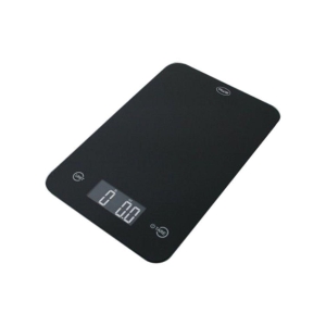 American Weigh Scales Black Glass and Plastic Slim Design Kitchen Scale