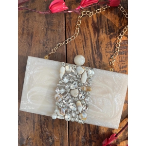 Luxe White Resin Clutch