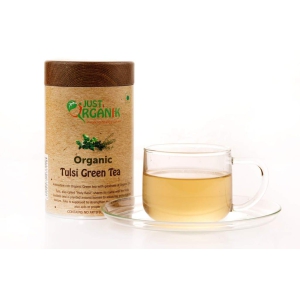 Just Organik Tulsi Green Tea 75 gm, 100% Organic