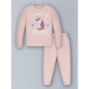 PLUM TREE - Pink Cotton Blend Girls Top With Pants ( Pack of 1 ) - None