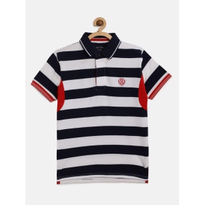 Boys Organic Cotton Striped Polo Collar T-shirt