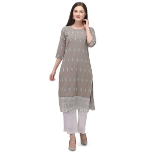 SHOPPING QUEEN Women Georgette Straight Lucknowi Chikankari Kurta