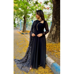 Onyx Black Anarkali-L