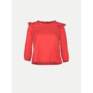 Teen Girls Solid Red Woven Tops