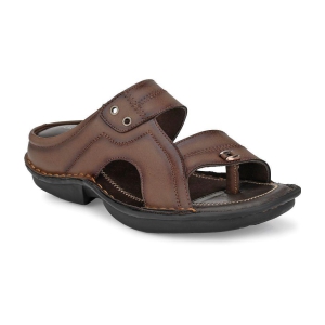 softio - Brown Men's Leather Slipper - None