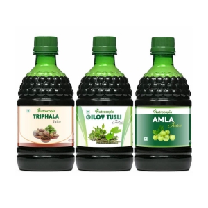 NUTROCOPIA Triphala, Giloy Tulsi & Amla Juice to Relieves Constipation Pack of 3 of 400 ML(1200 ML)