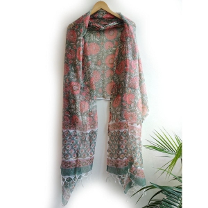 india-scarves-bagru-hand-block-floral-kota-doria-cotton-silk-red-and-pink-color-floral-dupatta