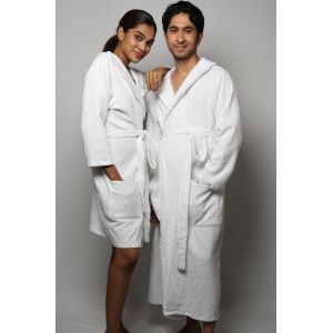 Towel material couple bathrobe-White / L / XXL