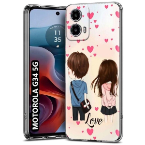 Fashionury Multicolor Printed Back Cover Silicon Compatible For MOTOROLA G34 5G ( Pack of 1 )