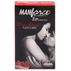 Manforce 1500 Dots Xotic Strawberry 10 Condoms