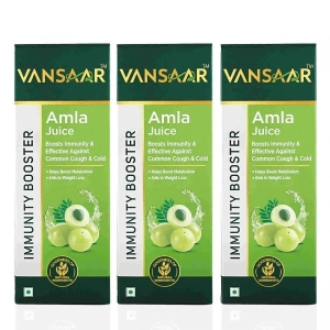 Amla Juice | 100% Cold Pressed | For Hair Growth & Detoxification | 75 Wild Amlas Per Bottle 1L (Packs)-1 ltr X 3