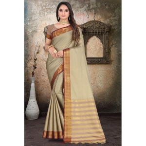 LEELAVATI - Cream Silk Saree With Blouse Piece ( Pack of 1 ) - Cream