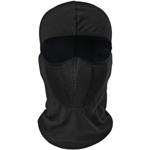 HORSE FIT unisex Full Face Cover Breathable Cotton Blend Balaclava Rider Black Mask pack of 1