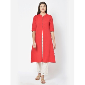 pistaa-red-cotton-blend-womens-front-slit-kurti-pack-of-1-none