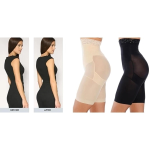 4-in-1 Quick Slim Tummy, Back, Thighs, Hips Body Shaper (Pack of 2)-S