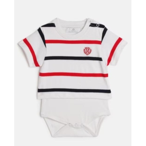 Boys Striped Organic Cotton Rompers