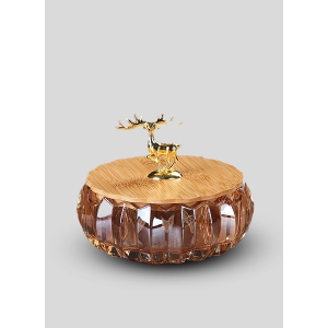 European Glass Ashtray-Amber Gold P1