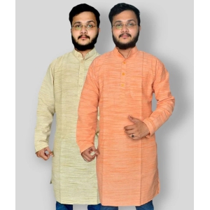 DESHBANDHU DBK - Multicolor Cotton Mens Regular Kurta ( Pack of 2 ) - None