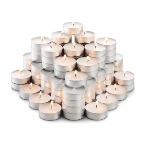 Manogyam White Wax Tea Light Candle 40 cm ( Pack of 2 )