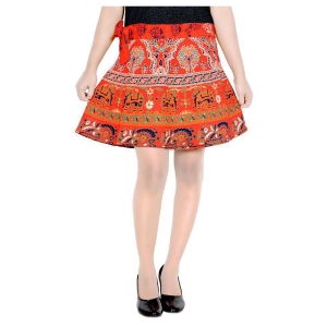 Sttoffa Cotton Wrap Skirt - Orange - 26