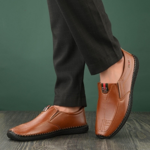 Knight Walkers Tan Loafers For Men-9