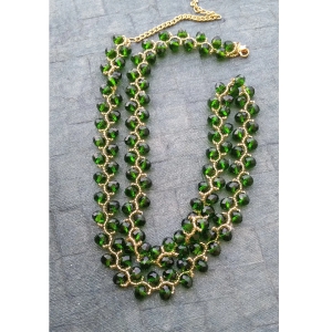 Long Green crystal Necklace