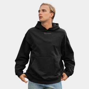 Spike Men Black Hoodie-Black / L