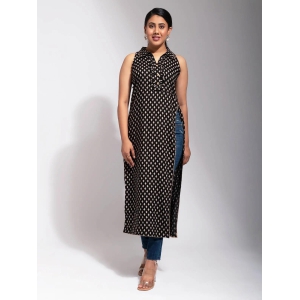 Standing Collar Reyon Straight One Sided Cut Kurti-M