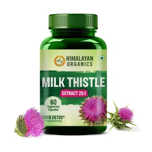 Himalayan Organics Milk Thistle Extract Detox Supplement With 800Mg Of Silybum Marianum 60 Veg Caps